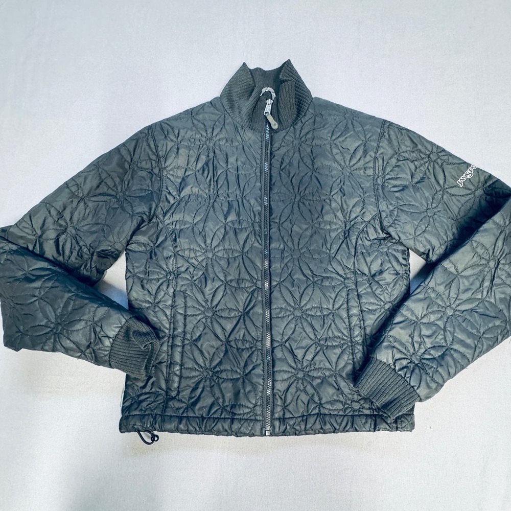 Jansport Black Floral Burst Quilted women’s large